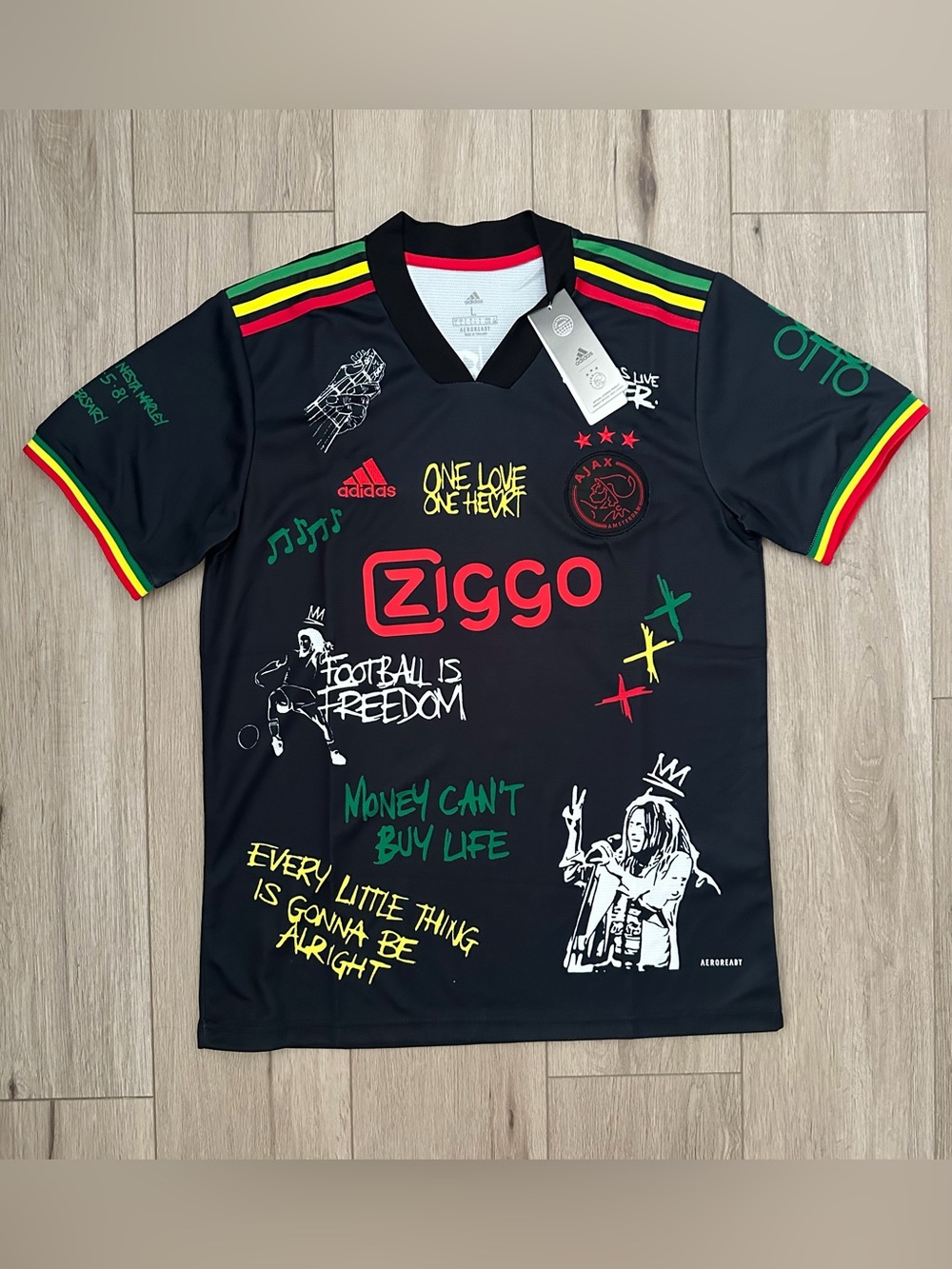 Bob Marley Jersey Ajax Soccer edition Black Men size